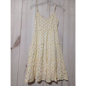 Sim and Sam Dress Ladies Small Yellow Ivory PolkaDot‎ Sleeveless Mini